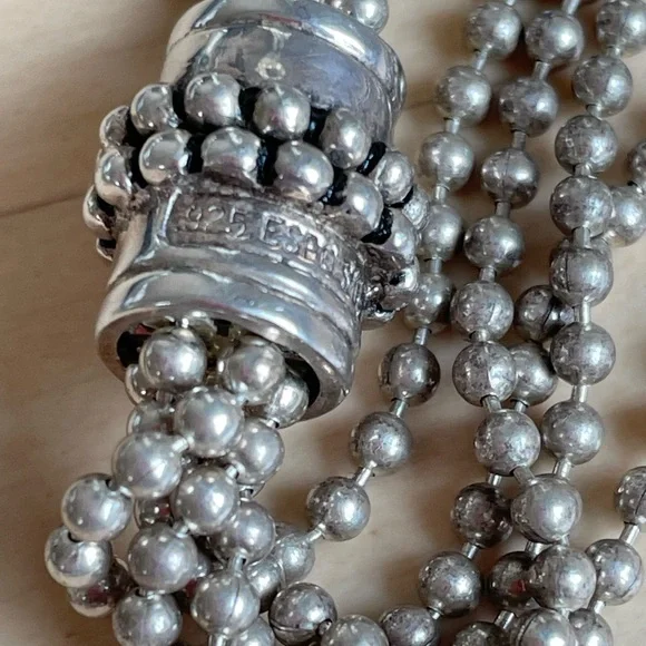Joseph Esposito Sterling Beaded Necklace 44 grams - Picture 5 of 8